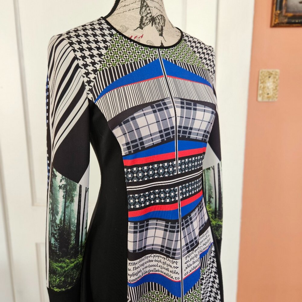 Clover Canyon Plaid Abstract Jersey Dress S